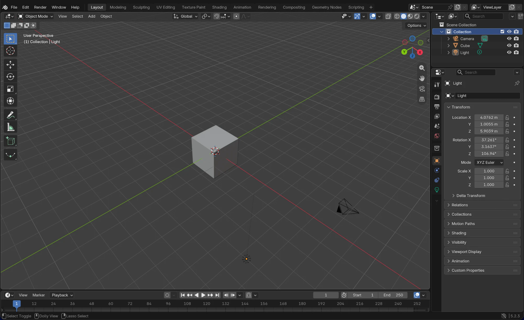 Blenderの初期画面